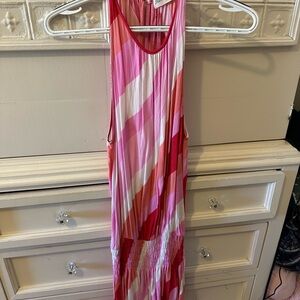 Pants Store Pink and White Striped Sleeveless Dress